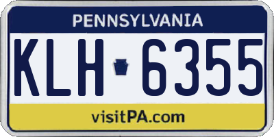 PA license plate KLH6355