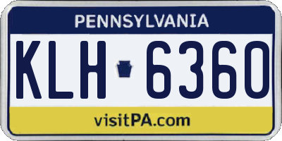 PA license plate KLH6360