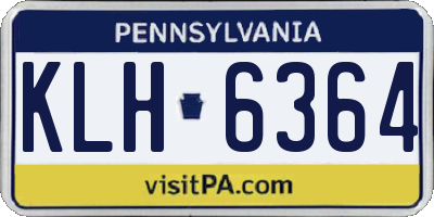 PA license plate KLH6364