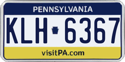 PA license plate KLH6367