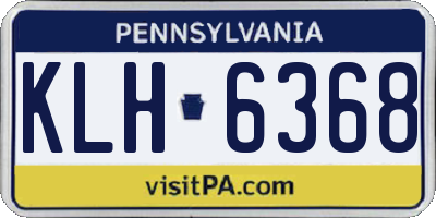 PA license plate KLH6368