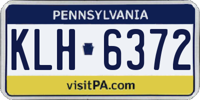 PA license plate KLH6372