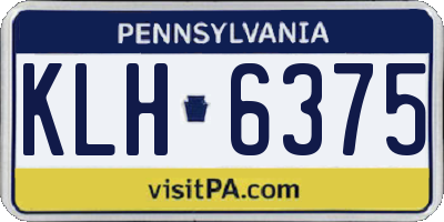 PA license plate KLH6375