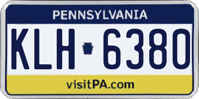 PA license plate KLH6380