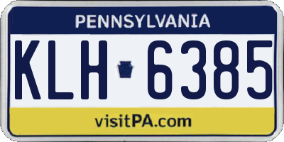 PA license plate KLH6385