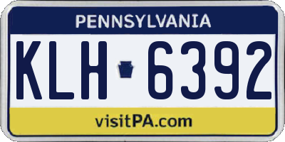 PA license plate KLH6392