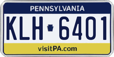 PA license plate KLH6401