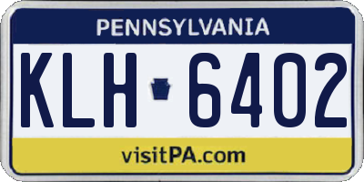 PA license plate KLH6402