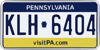 PA license plate KLH6404