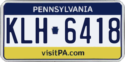 PA license plate KLH6418