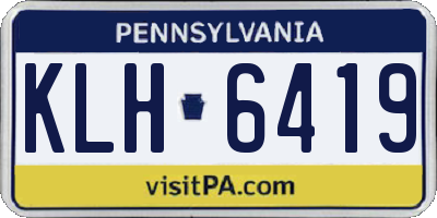 PA license plate KLH6419