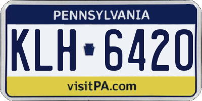 PA license plate KLH6420