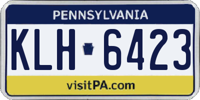 PA license plate KLH6423