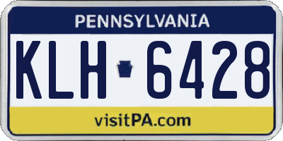 PA license plate KLH6428