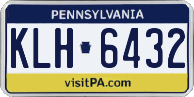 PA license plate KLH6432