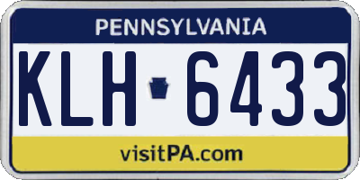 PA license plate KLH6433