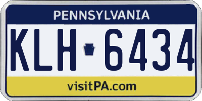 PA license plate KLH6434