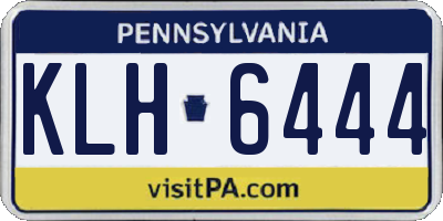 PA license plate KLH6444