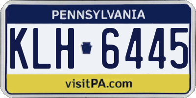 PA license plate KLH6445