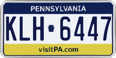 PA license plate KLH6447