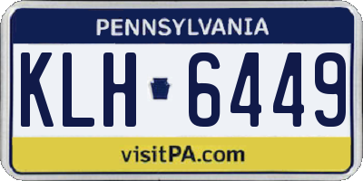 PA license plate KLH6449