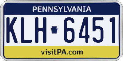 PA license plate KLH6451