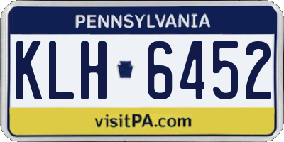 PA license plate KLH6452