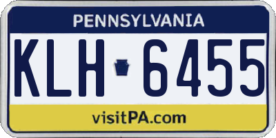 PA license plate KLH6455