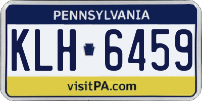 PA license plate KLH6459