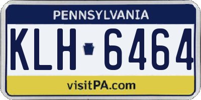 PA license plate KLH6464