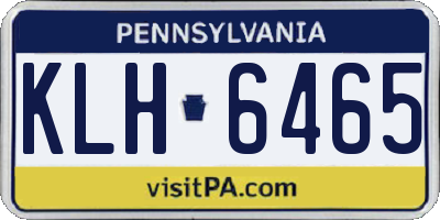 PA license plate KLH6465