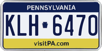 PA license plate KLH6470