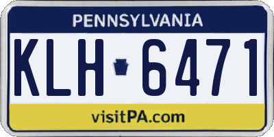 PA license plate KLH6471