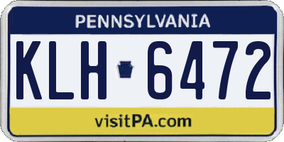 PA license plate KLH6472