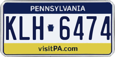 PA license plate KLH6474