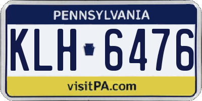 PA license plate KLH6476