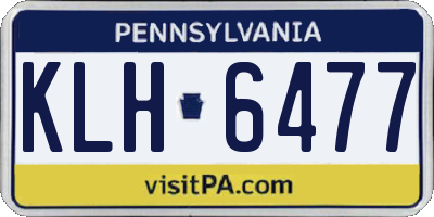 PA license plate KLH6477