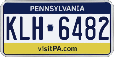 PA license plate KLH6482