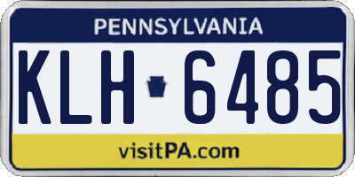 PA license plate KLH6485