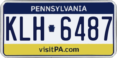PA license plate KLH6487