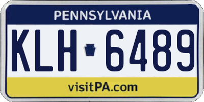 PA license plate KLH6489