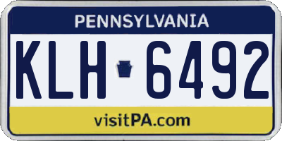 PA license plate KLH6492