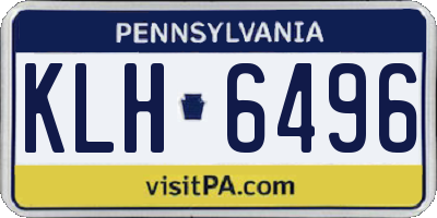 PA license plate KLH6496