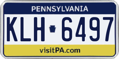 PA license plate KLH6497