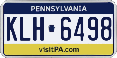 PA license plate KLH6498