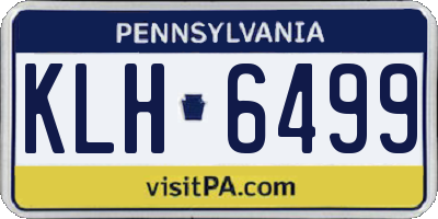 PA license plate KLH6499
