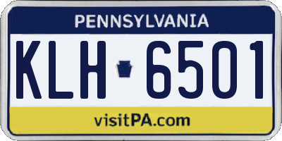 PA license plate KLH6501