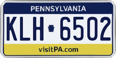 PA license plate KLH6502