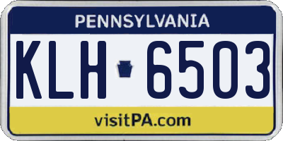 PA license plate KLH6503