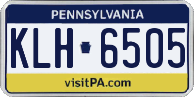 PA license plate KLH6505